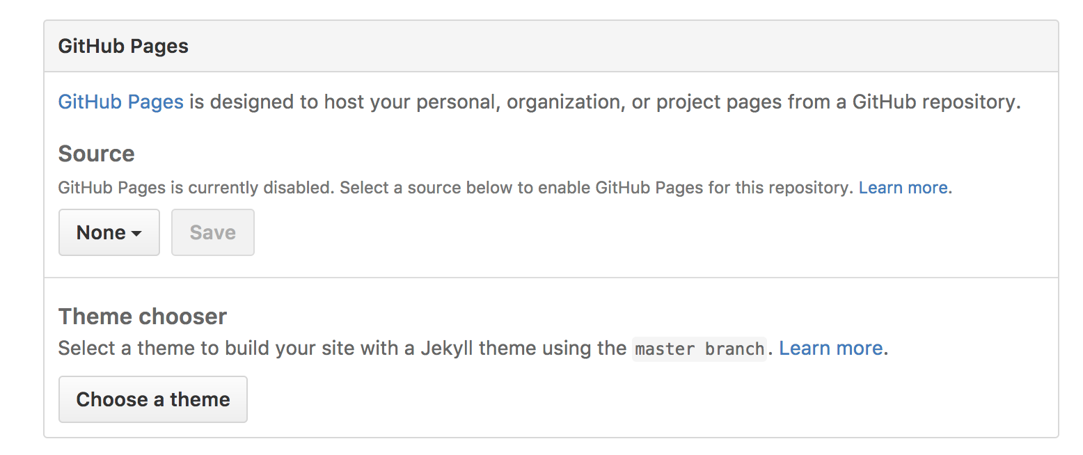GitHub Pages Settings